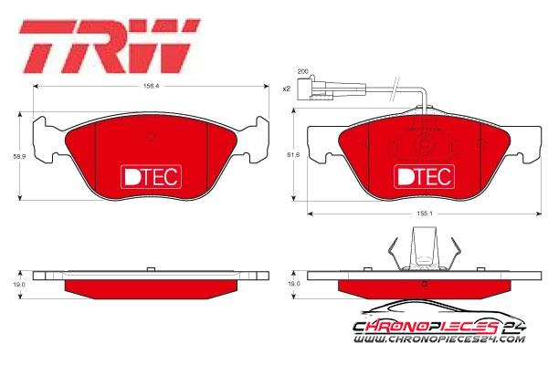 Achat de TRW GDB1212DTE Kit de plaquettes de frein, frein à disque pas chères