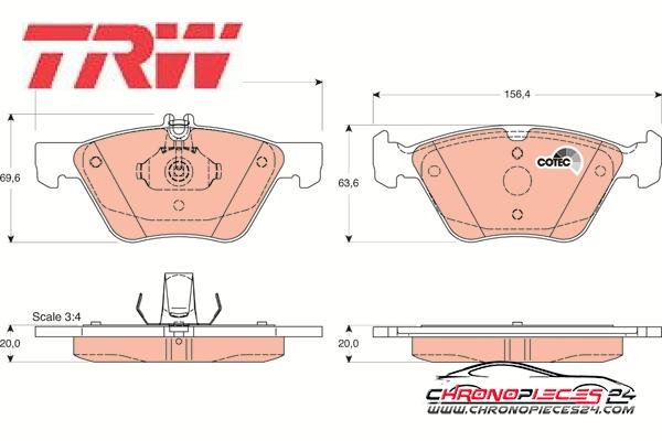 Achat de TRW GDB1215 Kit de plaquettes de frein, frein à disque pas chères