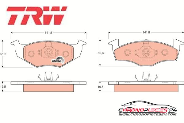 Achat de TRW GDB1218 Kit de plaquettes de frein, frein à disque pas chères