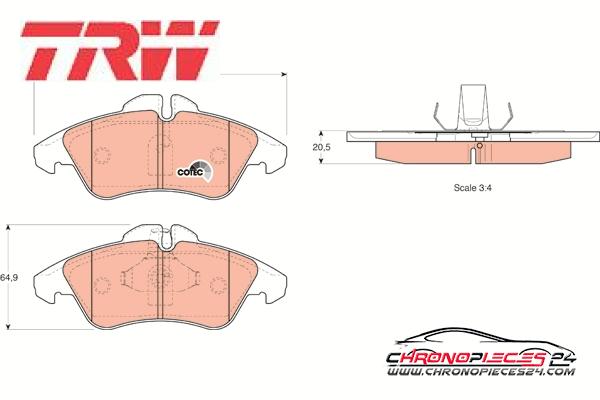 Achat de TRW GDB1220 Kit de plaquettes de frein, frein à disque pas chères