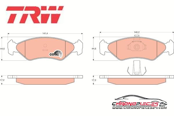 Achat de TRW GDB1221 Kit de plaquettes de frein, frein à disque pas chères