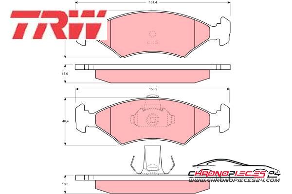 Achat de TRW GDB1222 Kit de plaquettes de frein, frein à disque pas chères