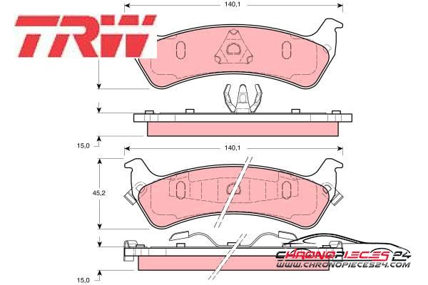 Achat de TRW GDB1238 Kit de plaquettes de frein, frein à disque pas chères