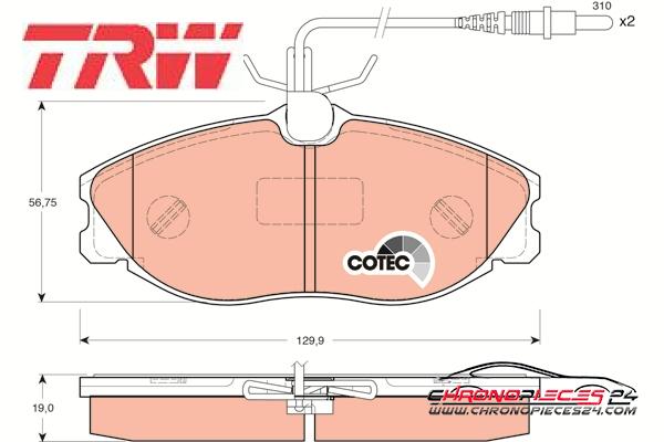 Achat de TRW GDB1259 Kit de plaquettes de frein, frein à disque pas chères