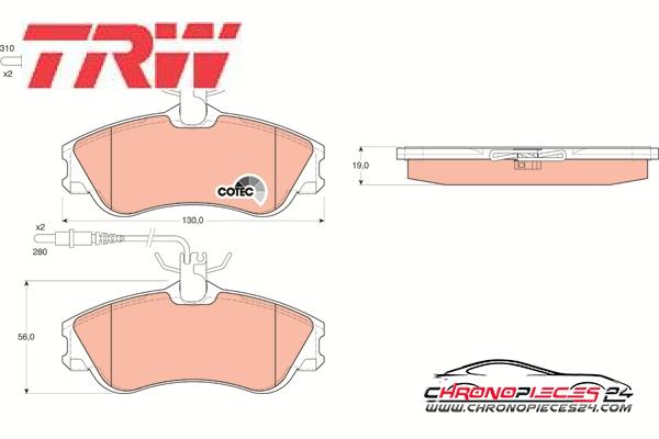 Achat de TRW GDB1260 Kit de plaquettes de frein, frein à disque pas chères