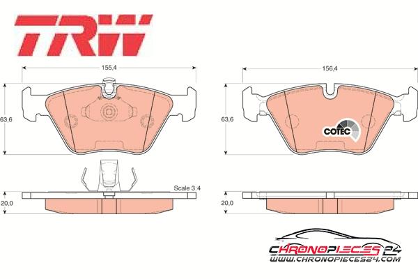 Achat de TRW GDB1264 Kit de plaquettes de frein, frein à disque pas chères