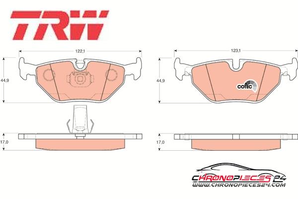 Achat de TRW GDB1265 Kit de plaquettes de frein, frein à disque pas chères