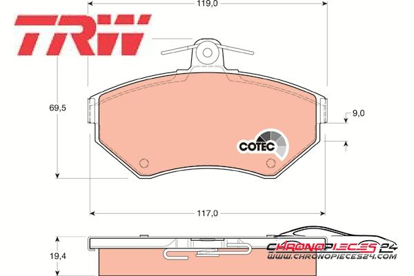 Achat de TRW GDB1266 Kit de plaquettes de frein, frein à disque pas chères