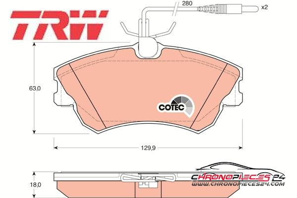 Achat de TRW GDB1270 Kit de plaquettes de frein, frein à disque pas chères