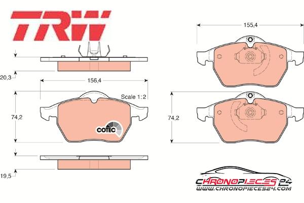 Achat de TRW GDB1271 Kit de plaquettes de frein, frein à disque pas chères