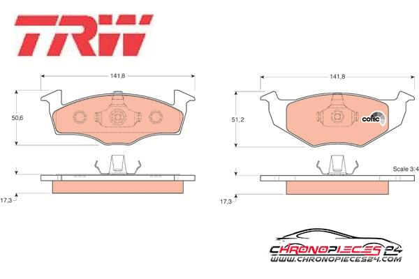 Achat de TRW GDB1274 Kit de plaquettes de frein, frein à disque pas chères