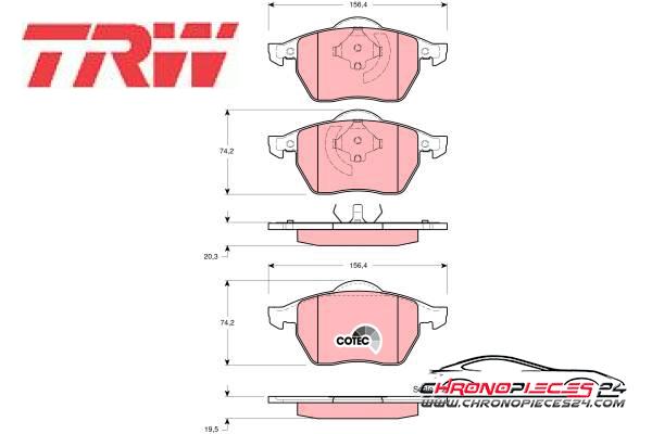 Achat de TRW GDB1275 Kit de plaquettes de frein, frein à disque pas chères