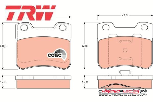 Achat de TRW GDB1279 Kit de plaquettes de frein, frein à disque pas chères