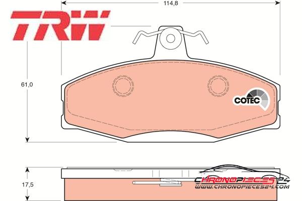 Achat de TRW GDB1280 Kit de plaquettes de frein, frein à disque pas chères