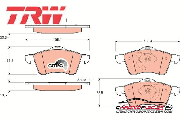 Achat de TRW GDB1282 Kit de plaquettes de frein, frein à disque pas chères