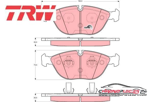 Achat de TRW GDB1285 Kit de plaquettes de frein, frein à disque pas chères