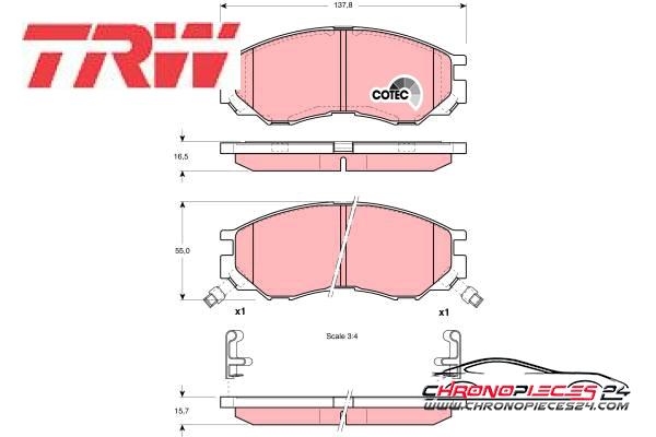 Achat de TRW GDB1286 Kit de plaquettes de frein, frein à disque pas chères