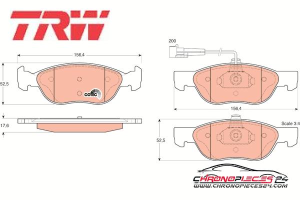 Achat de TRW GDB1290 Kit de plaquettes de frein, frein à disque pas chères