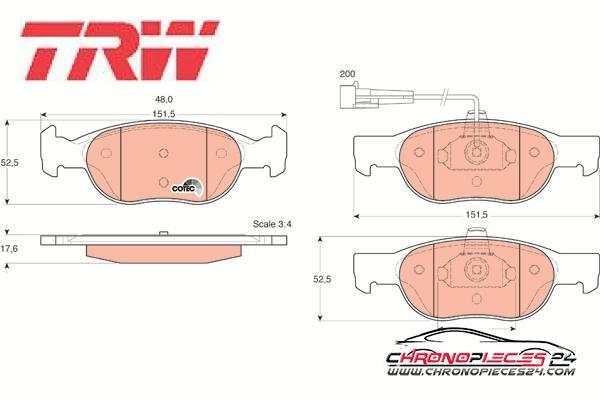 Achat de TRW GDB1291 Kit de plaquettes de frein, frein à disque pas chères