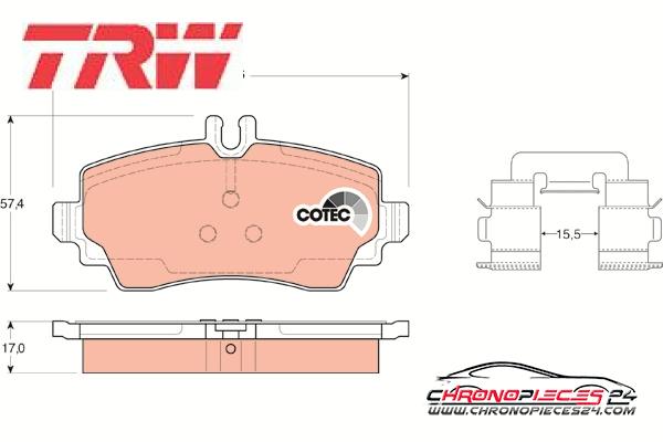 Achat de TRW GDB1292 Kit de plaquettes de frein, frein à disque pas chères