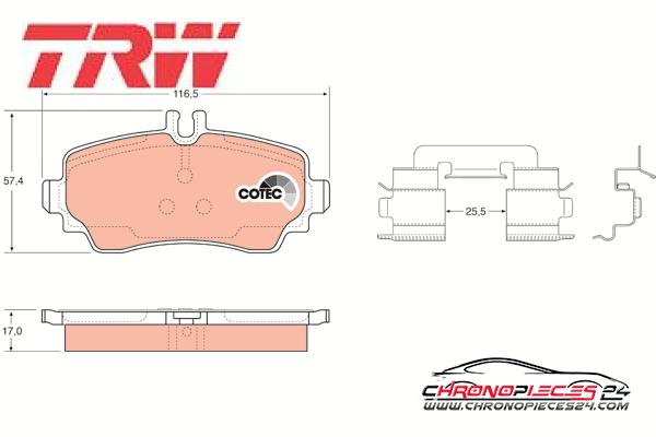 Achat de TRW GDB1293 Kit de plaquettes de frein, frein à disque pas chères