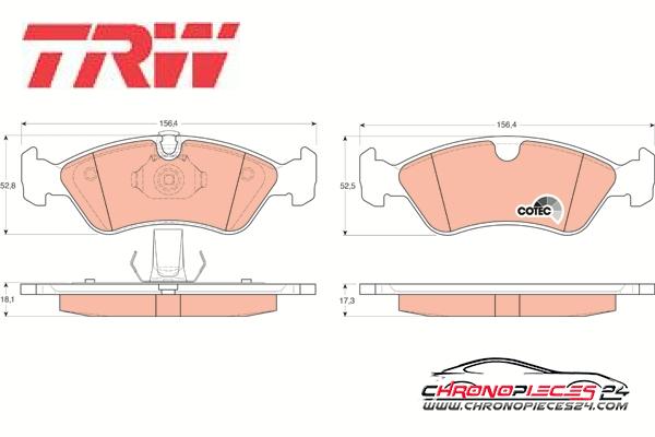 Achat de TRW GDB1300 Kit de plaquettes de frein, frein à disque pas chères