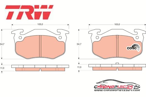 Achat de TRW GDB1305 Kit de plaquettes de frein, frein à disque pas chères