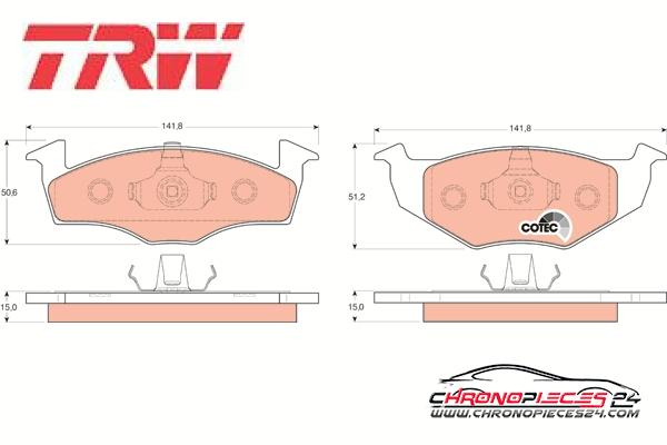 Achat de TRW GDB1306 Kit de plaquettes de frein, frein à disque pas chères