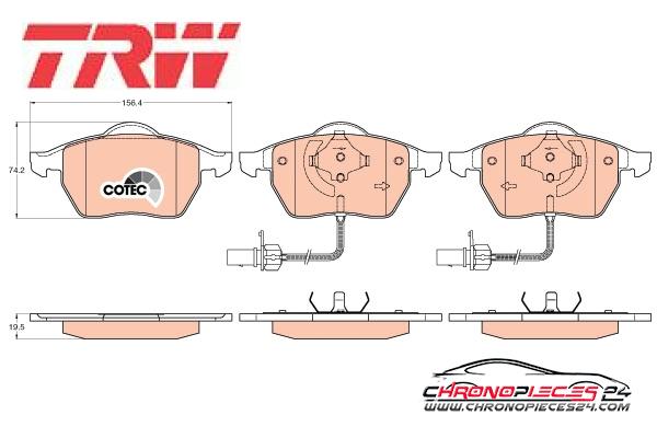 Achat de TRW GDB1307 Kit de plaquettes de frein, frein à disque pas chères