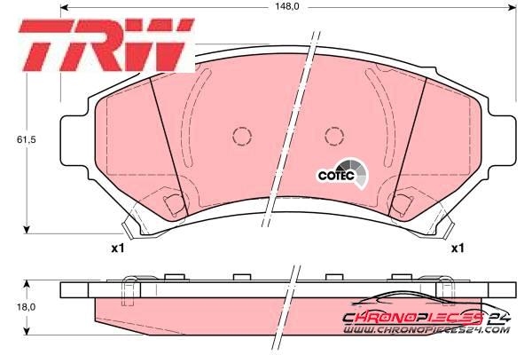 Achat de TRW GDB1308 Kit de plaquettes de frein, frein à disque pas chères