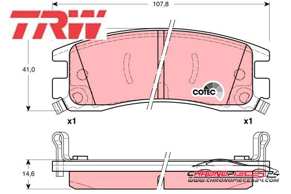 Achat de TRW GDB1309 Kit de plaquettes de frein, frein à disque pas chères