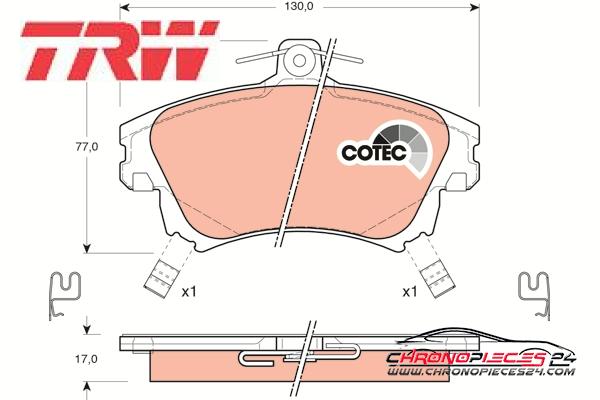 Achat de TRW GDB1313 Kit de plaquettes de frein, frein à disque pas chères