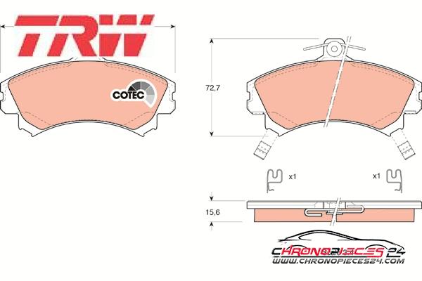 Achat de TRW GDB1317 Kit de plaquettes de frein, frein à disque pas chères