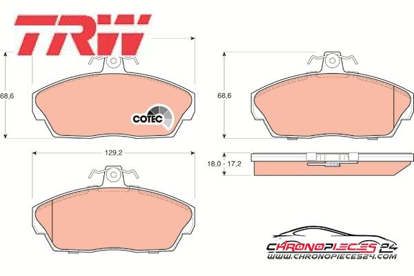 Achat de TRW GDB1319 Kit de plaquettes de frein, frein à disque pas chères