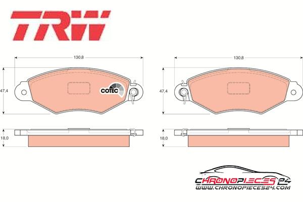 Achat de TRW GDB1321 Kit de plaquettes de frein, frein à disque pas chères