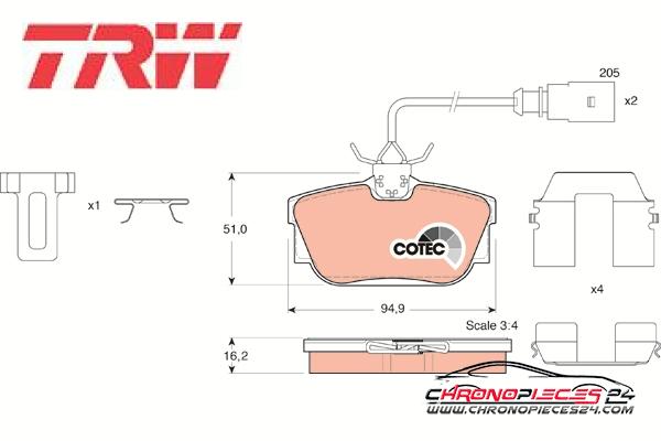 Achat de TRW GDB1326 Kit de plaquettes de frein, frein à disque pas chères