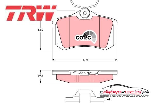 Achat de TRW GDB1328 Kit de plaquettes de frein, frein à disque pas chères