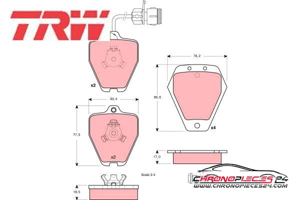 Achat de TRW GDB1329 Kit de plaquettes de frein, frein à disque pas chères