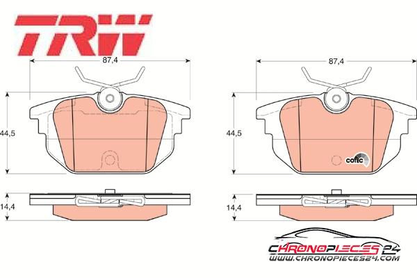 Achat de TRW GDB1333 Kit de plaquettes de frein, frein à disque pas chères