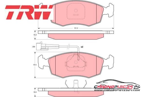 Achat de TRW GDB1341 Kit de plaquettes de frein, frein à disque pas chères