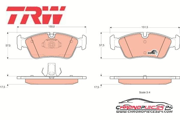 Achat de TRW GDB1348 Kit de plaquettes de frein, frein à disque pas chères