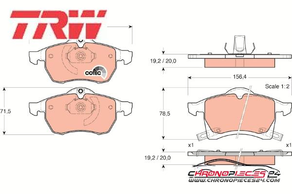 Achat de TRW GDB1350 Kit de plaquettes de frein, frein à disque pas chères