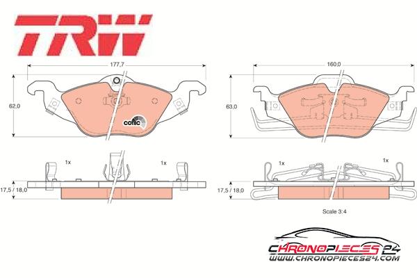 Achat de TRW GDB1351 Kit de plaquettes de frein, frein à disque pas chères