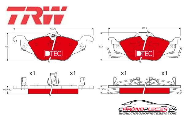 Achat de TRW GDB1351DTE Kit de plaquettes de frein, frein à disque pas chères