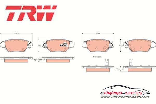 Achat de TRW GDB1352 Kit de plaquettes de frein, frein à disque pas chères