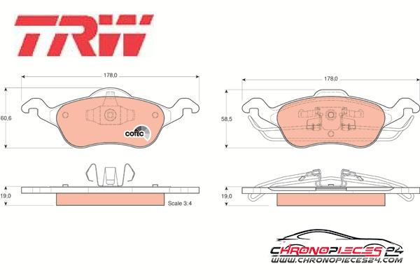 Achat de TRW GDB1358 Kit de plaquettes de frein, frein à disque pas chères