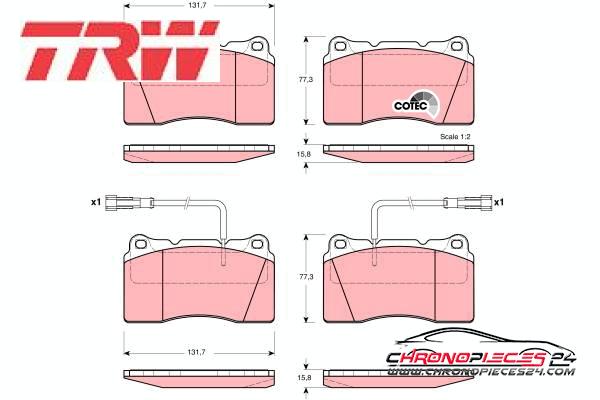 Achat de TRW GDB1363 Kit de plaquettes de frein, frein à disque pas chères