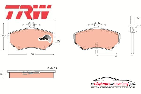 Achat de TRW GDB1366 Kit de plaquettes de frein, frein à disque pas chères