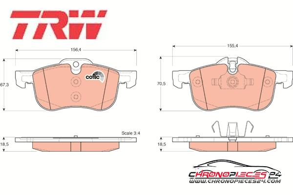 Achat de TRW GDB1374 Kit de plaquettes de frein, frein à disque pas chères