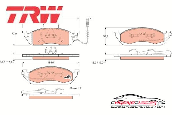 Achat de TRW GDB1378 Kit de plaquettes de frein, frein à disque pas chères